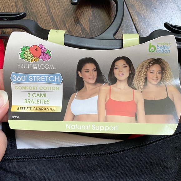 🏷️ NWT Fruit of the Loom Cami Bra 3-Pack - Picture 7 of 10
